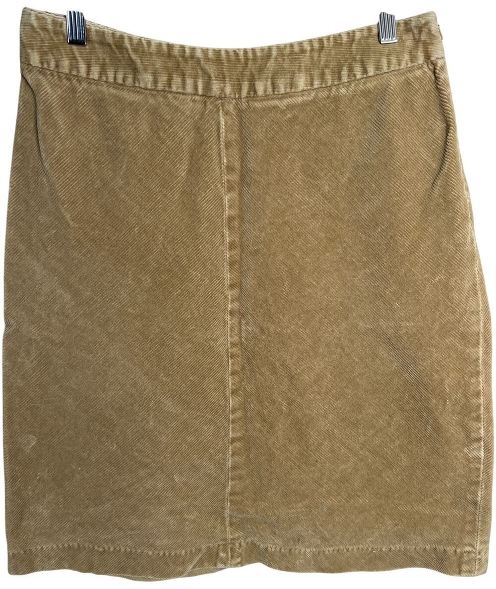 Y2K Mossimo Stratch Corduroy 10 Cotton Tan Midi Skirt